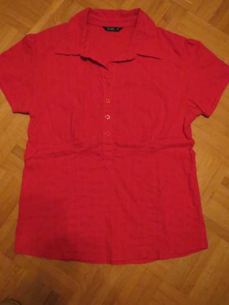 Bluse, Gr.42/M, rot, Kurzarm