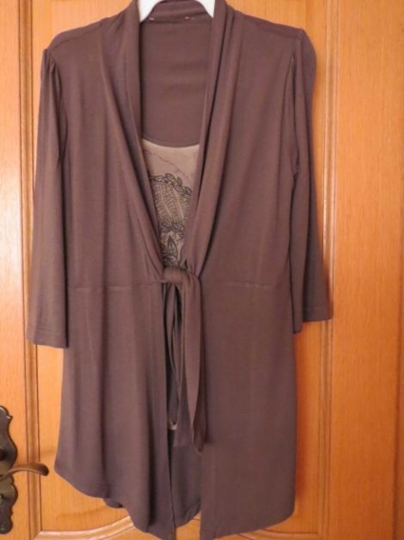 Tunika,3/4Arm,oliv-beige