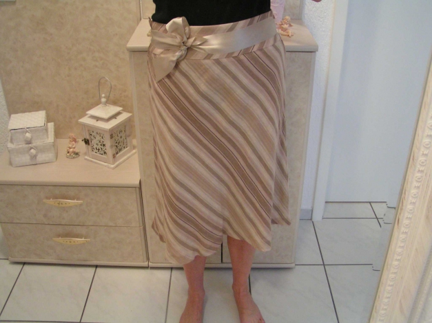 H&M edler chicer Leinen Rock 40 Beige / Braun / Nude Töne Neu