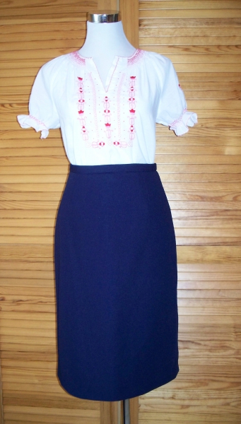 VINTAGE// Midirock in dunkelblau (highwaist) von *Trevira 2000* Gr. 34/ 36 