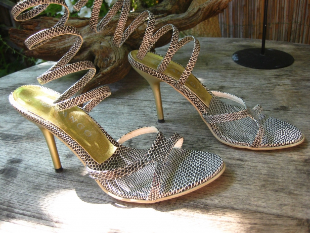 festliche Party High Heels Sandalette gold super stylish