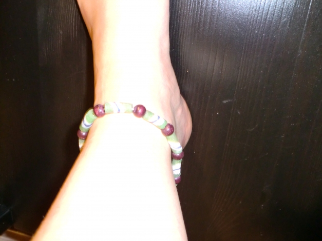 Fuß-Perlen-Kettchen mit Perlen aus recyceltem Glas