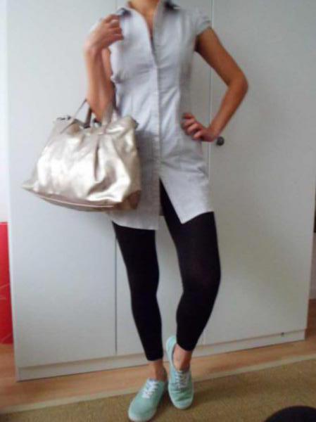 süße Longbluse weiß grau gestreift babydoll 36/38