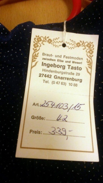 Tolles Via di Ronnetta blaues Kleid mit Glitzer NEU