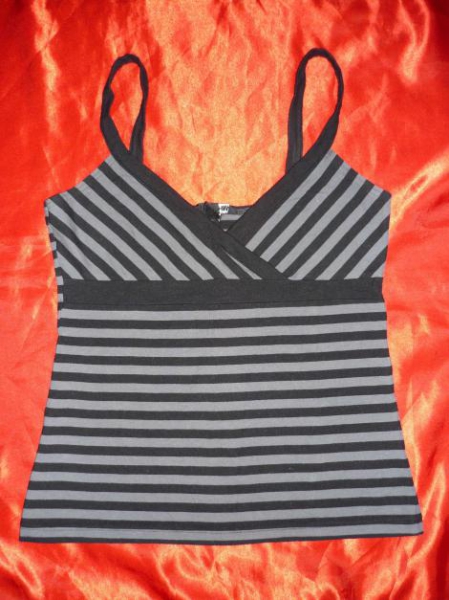 Top * S 36 38 * schwarz grau gestreift * Set Preis möglich