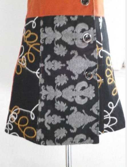  Wolle Filz Kleid XS S 34 36 schwarz bunt Gummi Wollfäden