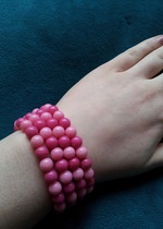 4 pinke Perlenarmbänder Sommer