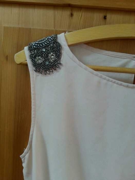 Zara Trafaluc Kleid rosé lachs S 36 Perlenbesatz