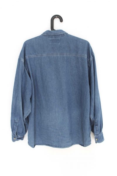 -- Vintage Jeans Hemd -- TrueVintage Hemd in jeansBlau Oversize mit Glitzer