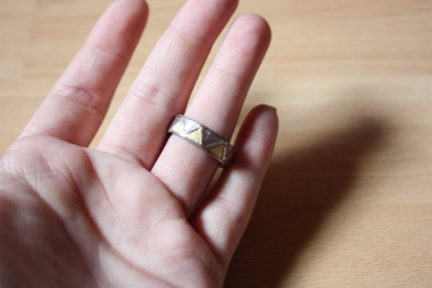 Zick Zack Ring, lila, rosa