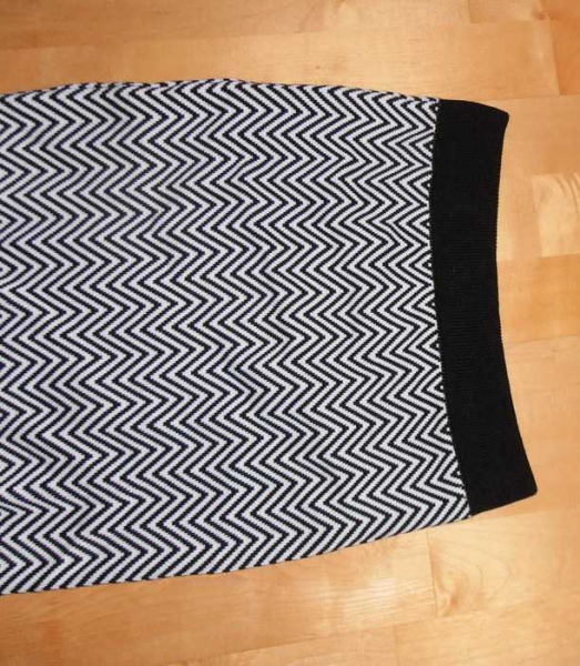 Schwarz-weißer High Waist Minirock Stretch Eng Edel Business