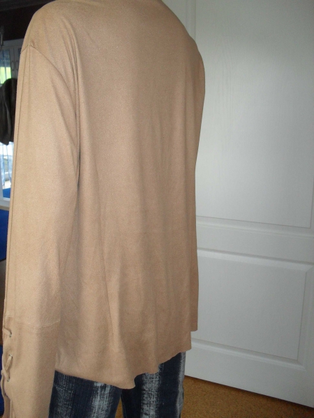 waschwildleder langarm Bluse/ Shirt beige Gr 40