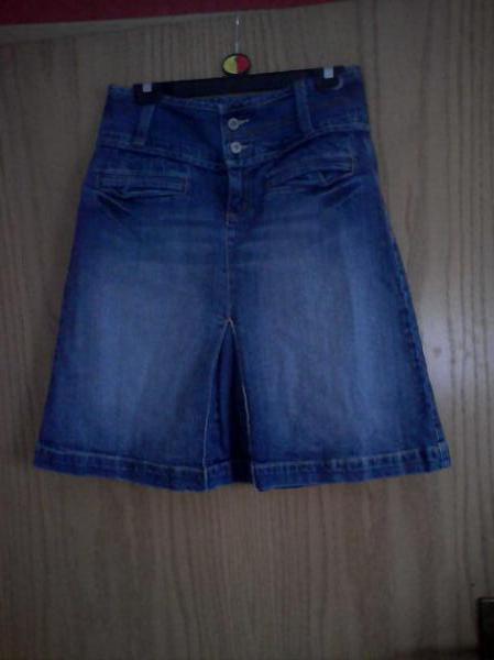 Knielanger Jeans Rock 