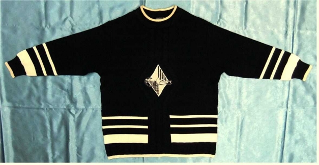 Erica Rössler Damen-Pullover - Größe 44 - Dunkelblau mit Muster