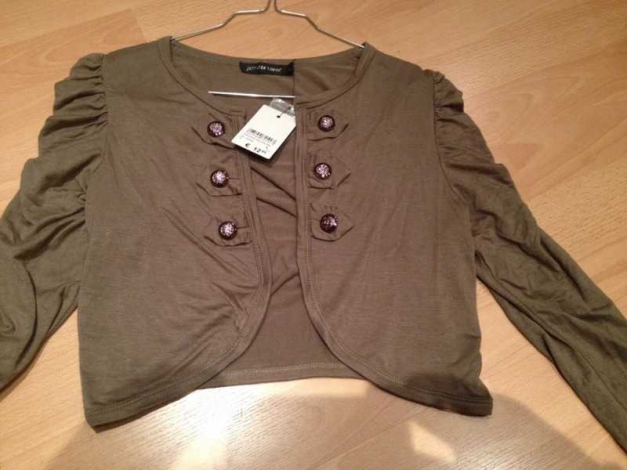 NEU Bolero knöpfe silber Puffärmel mit Etikett Größe L