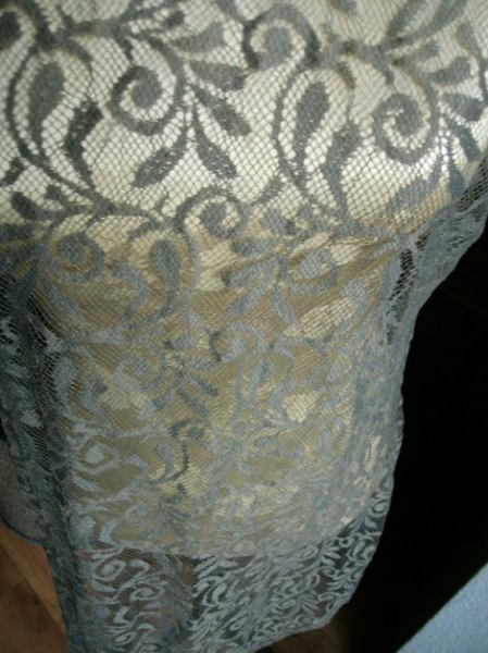 Body needs Hängerchen Kleid Longtop Spitze schlamm taupe