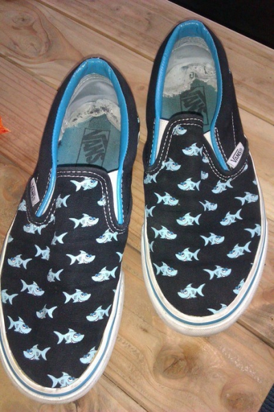 Türkise Hai Vans Slip On