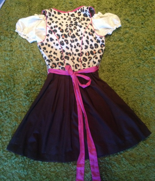 Mini-Dirndl Leoparden-Muster in Gr. 32 pink/beige