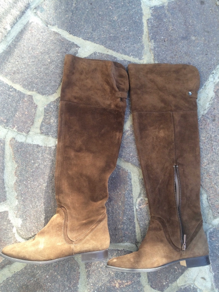 Zara Wildleder Overknee Stiefel Flach Gr 38 Braun Kleiderkorb De