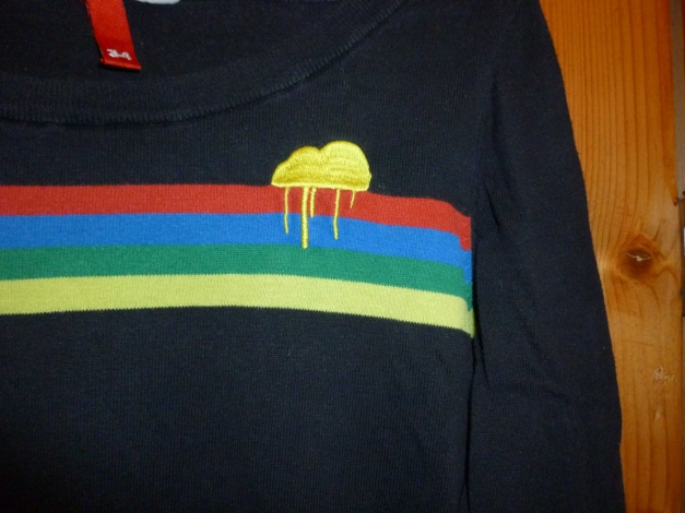 Pullover Pulli 34 H&M schwarz Regen Wolke Rockabilly Oldschool retro Strick