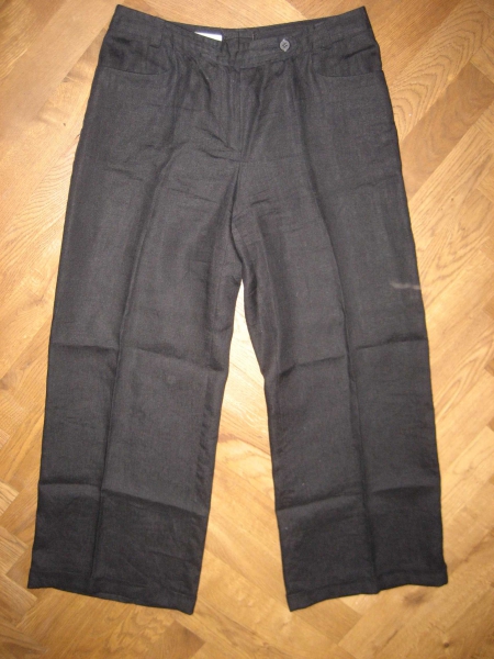 Rene Lezard Hose, Leinenhose, Gr. 40, schwarz, Leinen