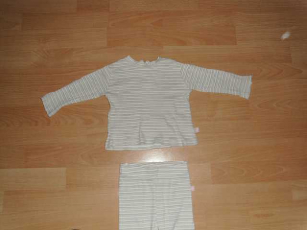 2 Teiler, Langarmshirt + Legging, geringelt, Gr. 74