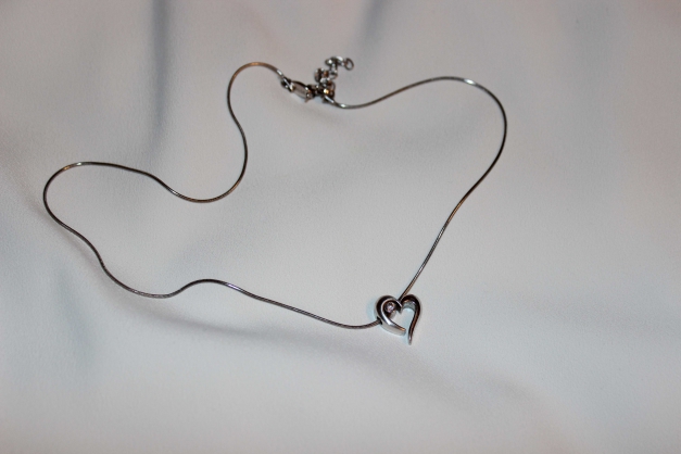 Fossil Silberkette Herz