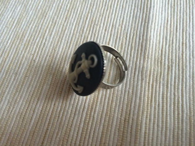 Ring blau Anker maritim retro Pin Up Sailor