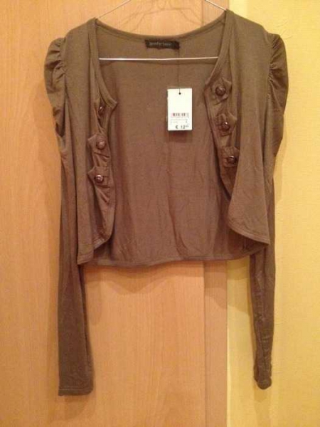 NEU Bolero knöpfe silber Puffärmel mit Etikett Größe L