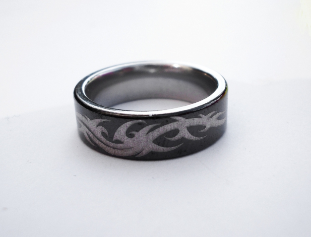 Ring silber schwarz Tribal Edelstahl Gr. 53 / 54 Durchmesser 17cm Indian Gothic