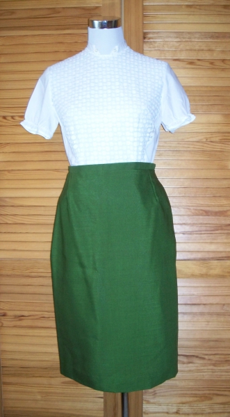 VINTAGE// Grüner Midirock (highwaist) von *Trevira 70/30* Gr. 34/ 36