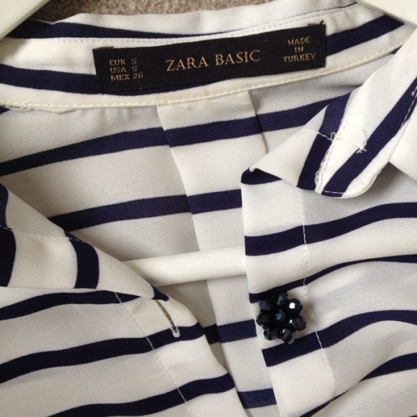 Blau weiß gestreifte Bluse von Zara 