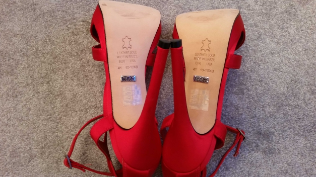  Buffalo Highheels metallicrot