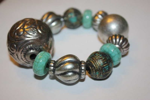 wunderschönes, silber-türkises Armband
