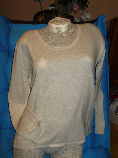 Scotch Shrunk Amsterdam Couture Feinstrick LAShirt oversize grau Print S / M