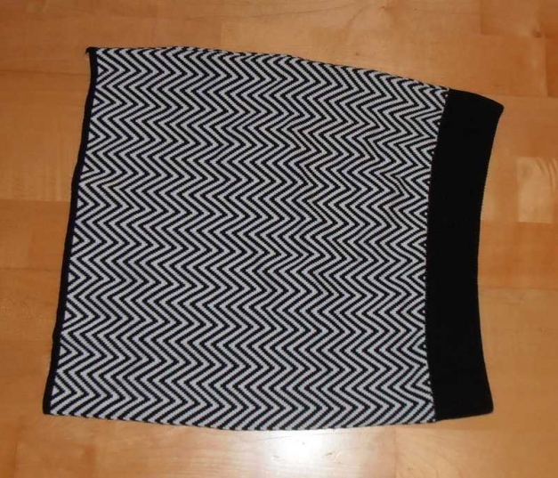 Schwarz-weißer High Waist Minirock Stretch Eng Edel Business