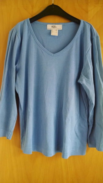 Himmelblaues Basicshirt 3/4-Arm