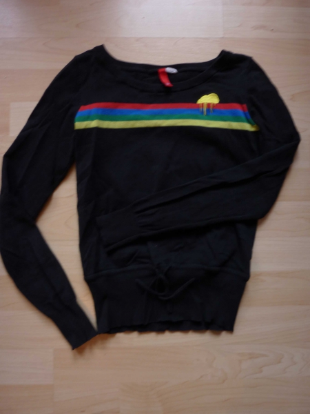 Pullover Pulli 34 H&M schwarz Regen Wolke Rockabilly Oldschool retro Strick