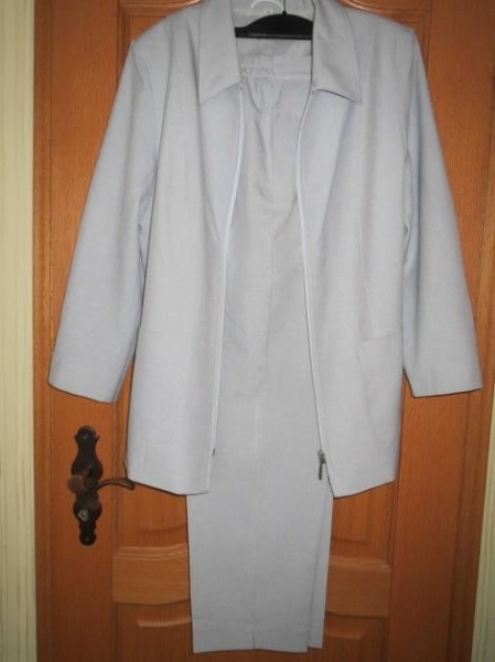 Damen Hosenanzug, hellblau, mit Reißverschluss