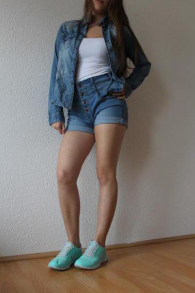 Jeans Hemd Used Look Farbklekse blau