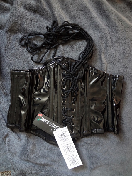 Burleska Lackmieder Waspie, Korsett, Unterbrust, Mieder, Gothic, WGT, Fetisch, Lackkorsett