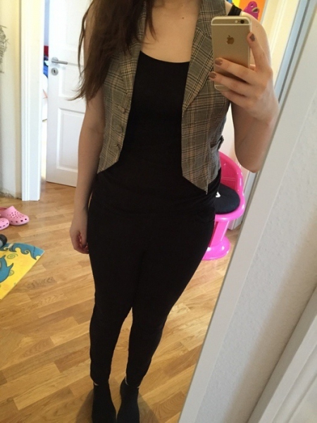 karierte kurze Weste