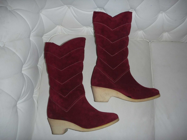 Stiefel - Wildleder - rot - Futter Lammfell - Gr. 39/40