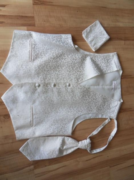 Hochzeitsweste, Plastron, Einstecktuch (L'legance, Gr. 48)