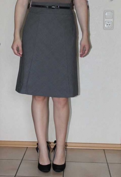  knielanger grau karierter Rock