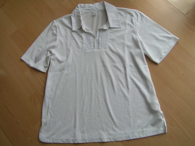 Süsses Spitzen Blüte T-Shirt Gr. 44 weiß