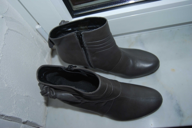 Leder graue Stiefeletten Schuhe Trendi