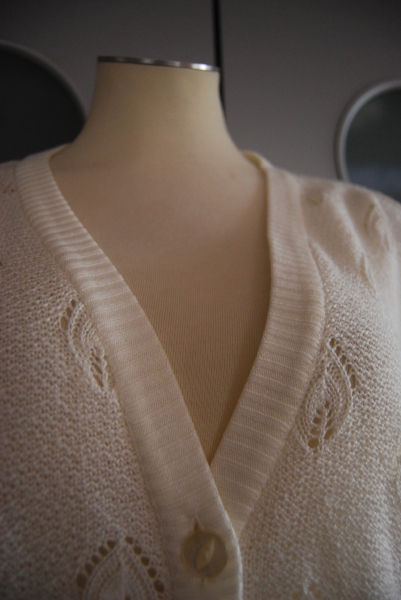 Schicker Pullover Vintage  Weisser Cardigan  Trendi