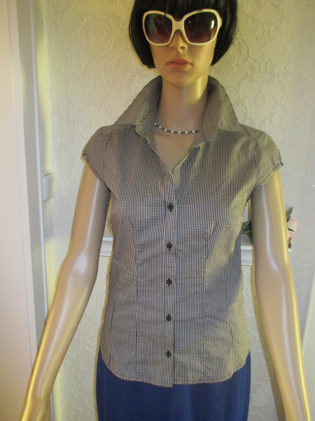 NEU 50er Jahre Look Pinup Rockabilly- Style Karo Kurzarm Bluse 