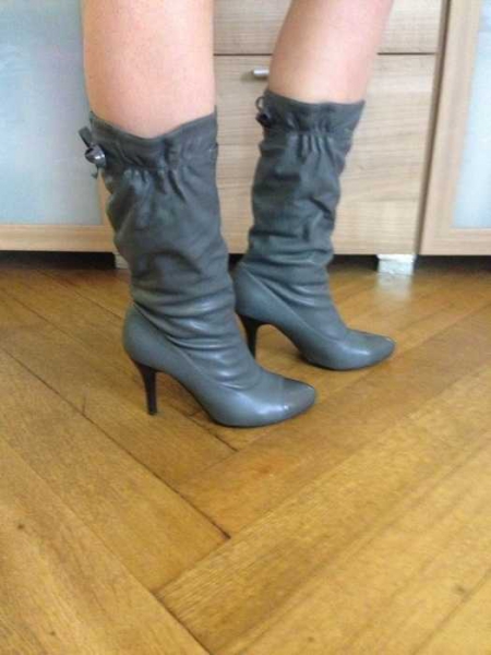 Graue Stiefel Schleife Gr.38 blogger